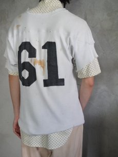 画像1: 40〜50's カットオフスリーブ コットンフットボールTシャツ (1)