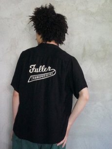 画像1: 50's King Louie チェーン刺繍 レーヨンオープンカラーシャツ BLACK M (1)