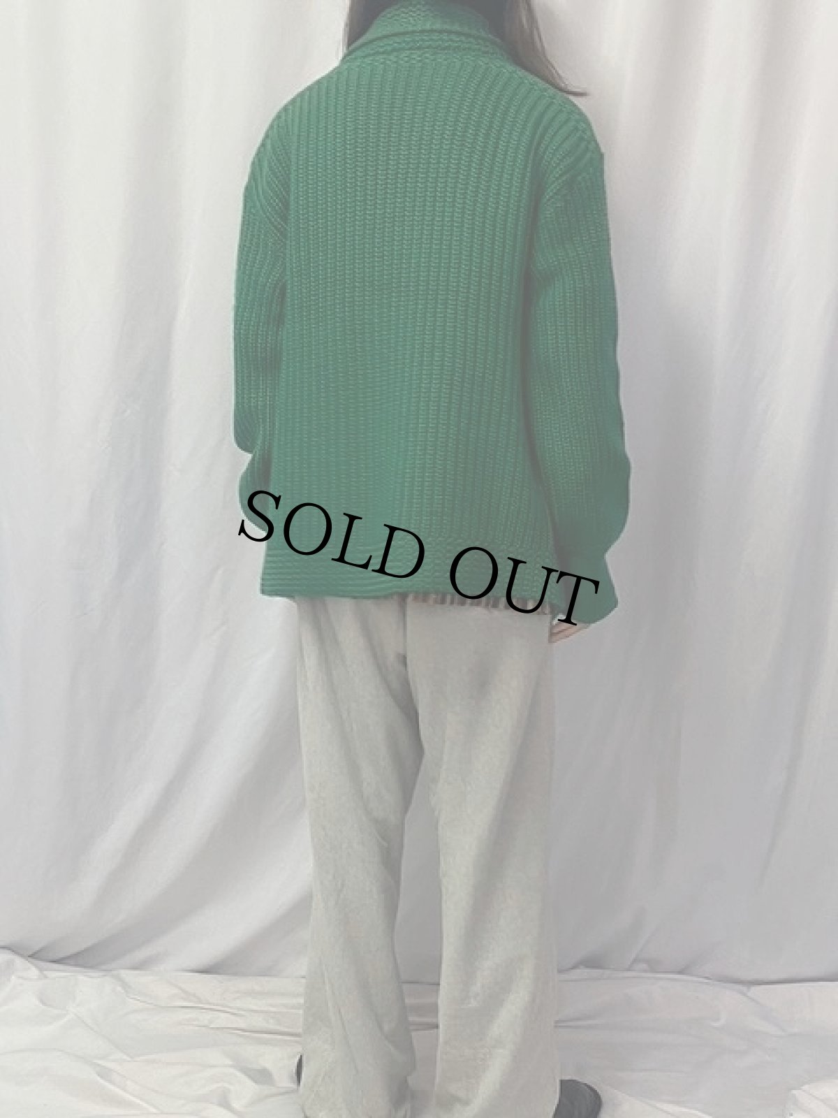 画像4: 30〜40's Standard ショールカラー ウールニットカーディガン (4)