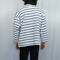 画像3: 90's GAP ボーダー柄 モックネックコットンロンT M (3)