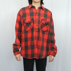 画像2: 70〜80's FIVE BROTHER USA製 バッファローチェック柄 ヘビーネルシャツ  (2)