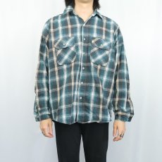 画像2: 90's FIVE BROTHER チェック柄 ヘビーネルシャツ L (2)