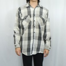 画像2: 80's OSHKOSH B'GOSH ブロックチェック柄 ヘビーネルシャツ (2)