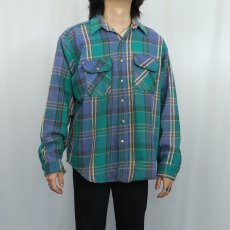 画像2: 90's FIVE BROTHER チェック柄 ヘビーネルシャツ XL (2)
