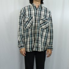 画像2: 90's FIVE BROTHER チェック柄 ヘビーネルシャツ L (2)