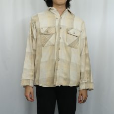 画像2: 90's FIVE BROTHER チェック柄 ヘビーネルシャツ M (2)