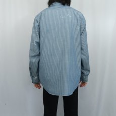 画像3: 70’s〜 LION UNIFORM ストライプ柄 ポリエステル×コットンシャツ XL (3)