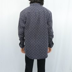 画像3: 90's THE TERRITORY AHEAD 柄織り コットンシャツ L (3)