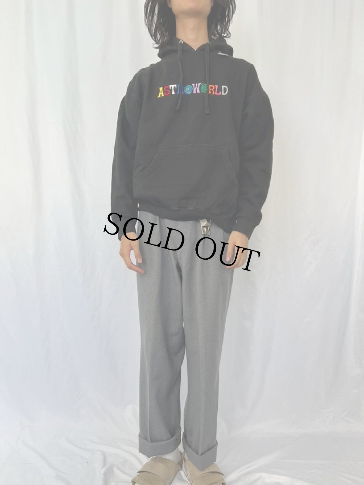 画像2: Travis Scott ASTROWORLD "WISH YOU WERE HERE" ラッパーツアー 刺繍スウェットフーディー (2)