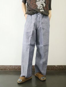 画像2: 50〜60's FRENCH MILITARY リネンセーラーパンツ "ワンウォッシュ" DEADSTOCK 【W33 L28】 (2)