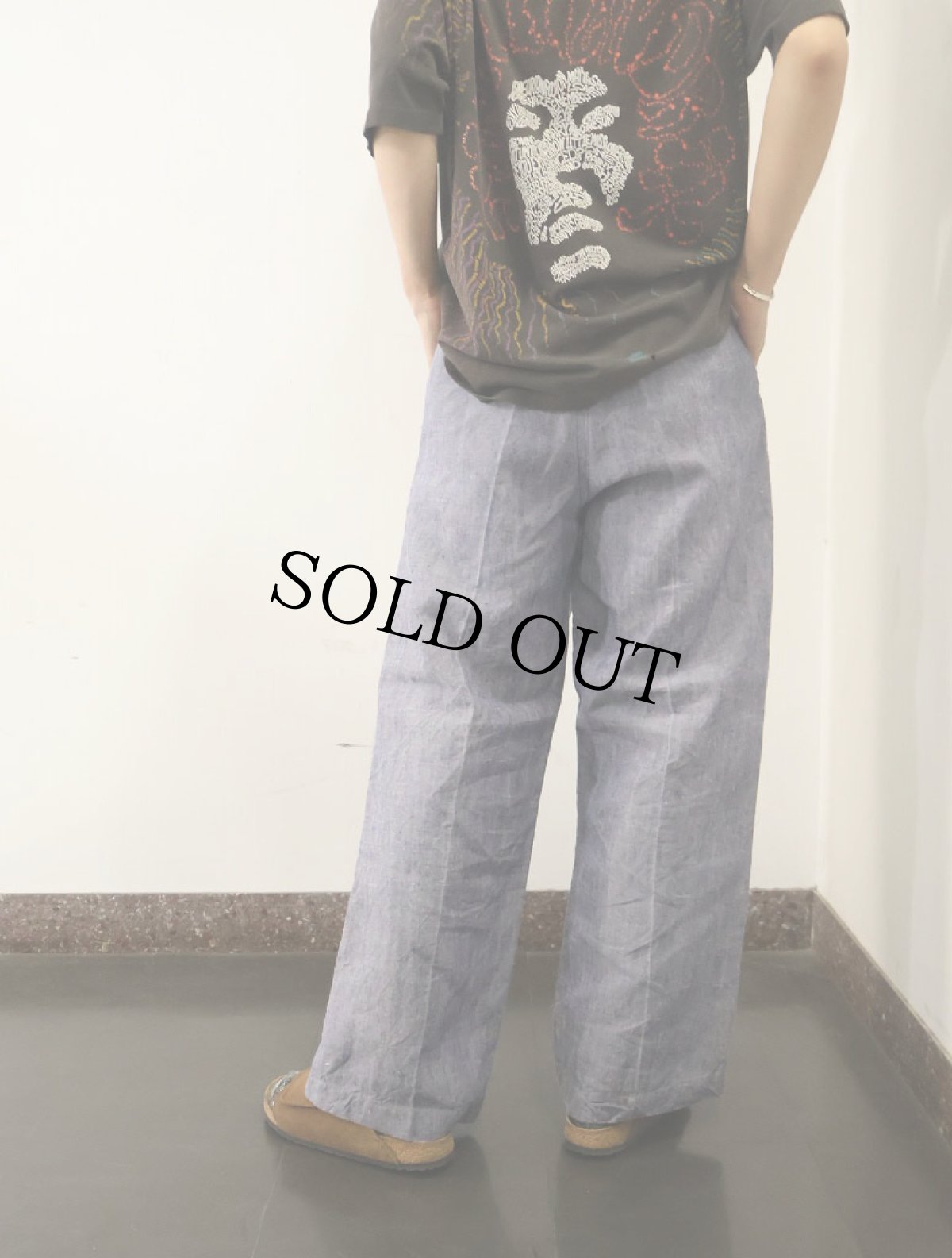 画像3: 50〜60's FRENCH MILITARY リネンセーラーパンツ "ワンウォッシュ" DEADSTOCK 【W31 L29】 (3)