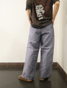 画像3: 50〜60's FRENCH MILITARY リネンセーラーパンツ "ワンウォッシュ" DEADSTOCK 【W31 L29】 (3)
