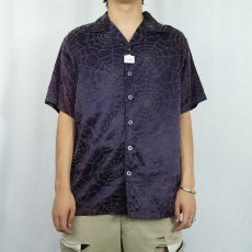 画像2: 90's HOAX original USA製 総柄 アセテートオープンカラーシャツ L (2)