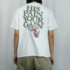 画像3: 90's LORD'S GYM "HIS PAIN YOUR GAIN" ジーザスパロディ プリントTシャツ (3)