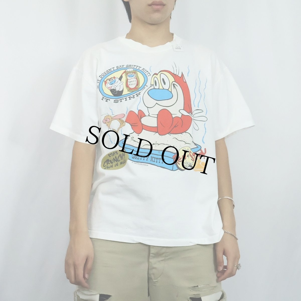 画像2: 90's Ren&Stimpy キャラクタープリントTシャツ (2)