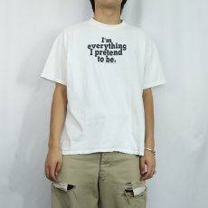 画像2: 90's DONT PANIC USA製 "I'm everything I pretend to be." メッセージプリントTシャツ XL (2)