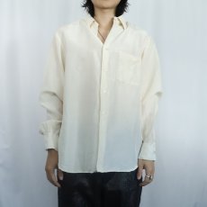 画像2: 60's PENINSULA TAILOR 無地 シルクシャツ  (2)