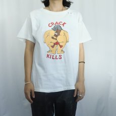 画像2: 90's THE SIMPSONS "CRACK KILLS" キャラクターパロディプリントTシャツ XL (2)