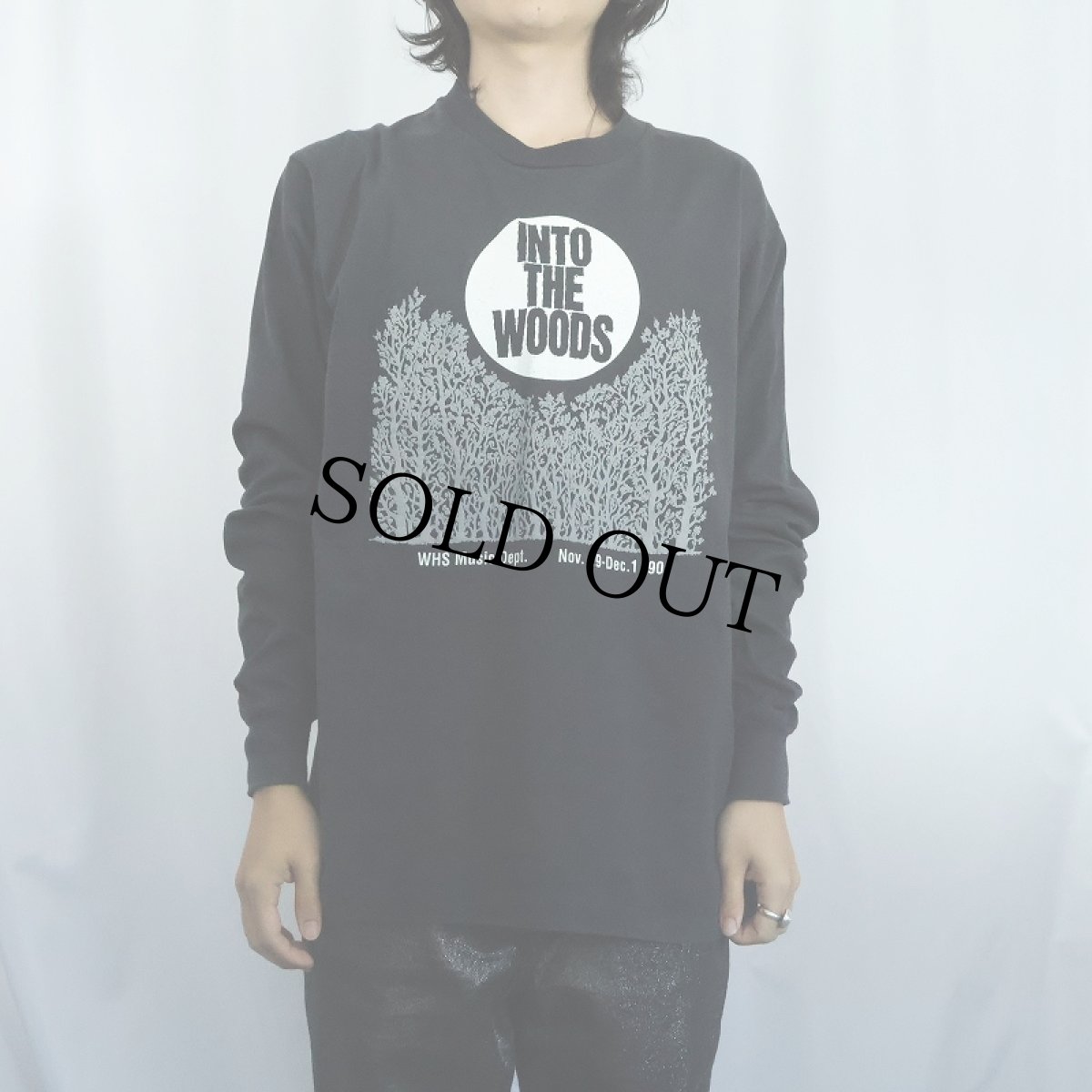 画像2: 90's USA製 "INTO THE WOODS" ミュージカルプリントロンT BLACK XL (2)