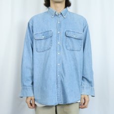 画像2: 90's GAP デニムボタンダウンシャツ M (2)