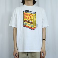 画像2: 90's USA製 "WOODY WAX POLISH" オイルイラストプリントTシャツ L (2)