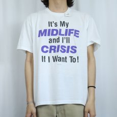 画像2: 80's Hallmark Cards, Inc. USA製 "It's My MIDLIFE and I'll CRISIS If I Want To!" メッセージプリントTシャツ XL (2)