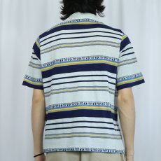 画像3: 70〜80's HANG TEN マルチボーダー柄 ポロシャツ L (3)