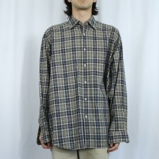 画像2: BANANA REPUBLIC チェック柄 コットンボタンダウンシャツ L (2)