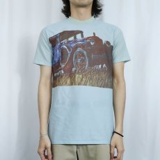 画像2: 70's JCPenney ポリエステル 車イラストプリントTシャツ M (2)