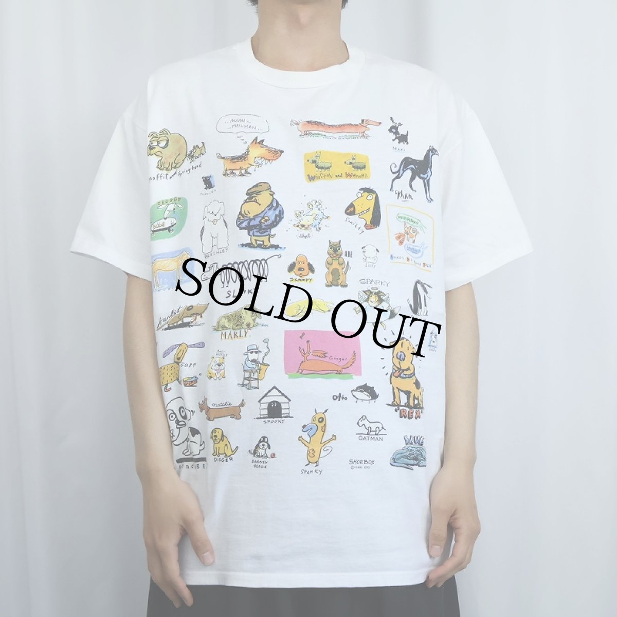 画像2: 90's SHOEBOX 犬プリントTシャツ XL (2)