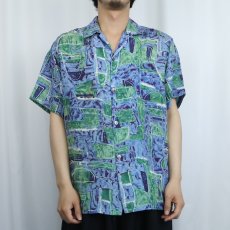 画像2: 60's Malihini HAWAII製 オールオーバーパターン シルクアロハシャツ (2)