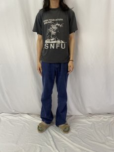 画像3: 90's SNFU ハードコアパンクロックバンドイラストプリントTシャツ BLACK (3)