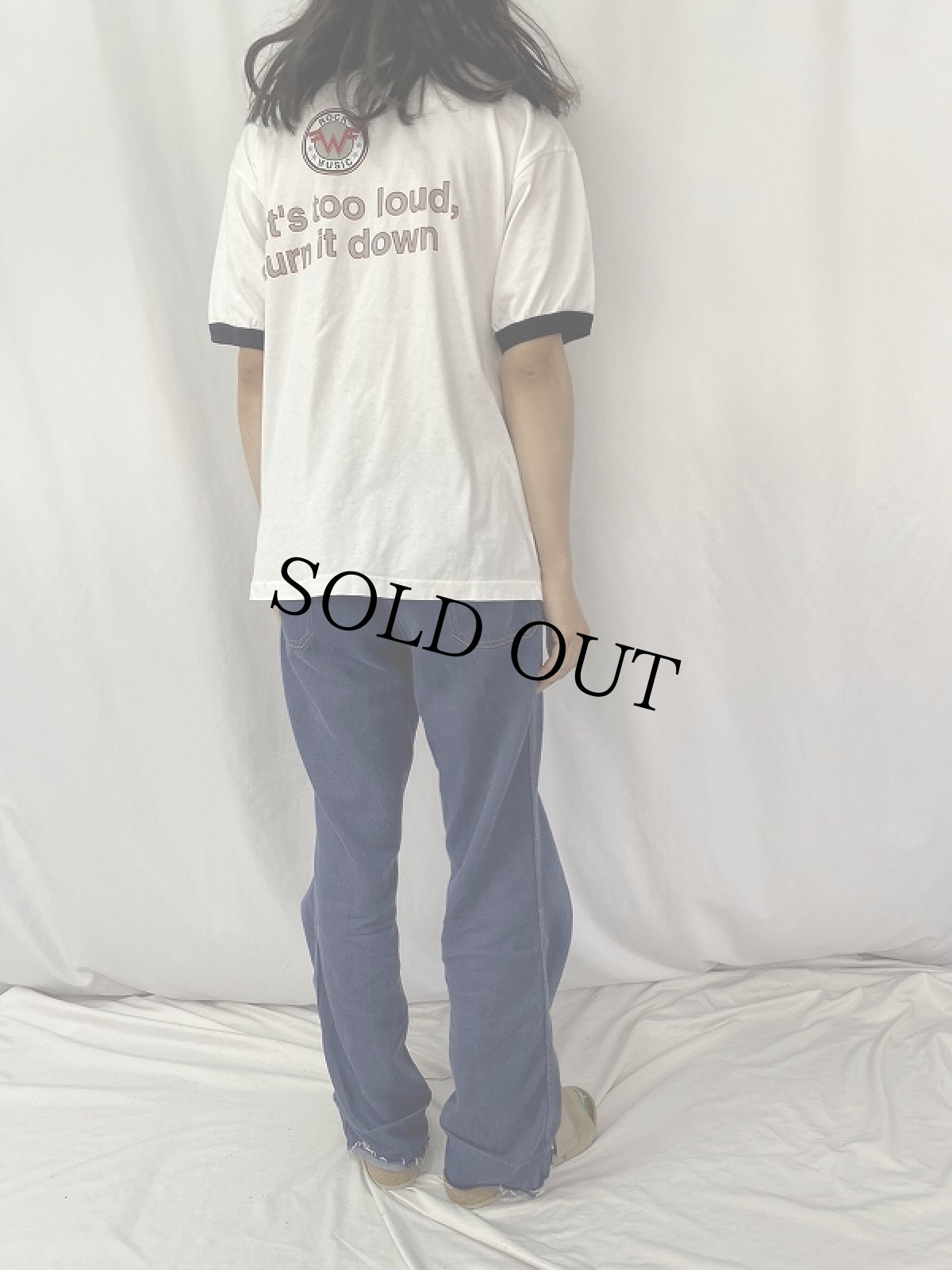 画像5: 90's Weezer USA製 "if it's too loud, turn it down" オルタナロックバンド リンガーTシャツ L (5)
