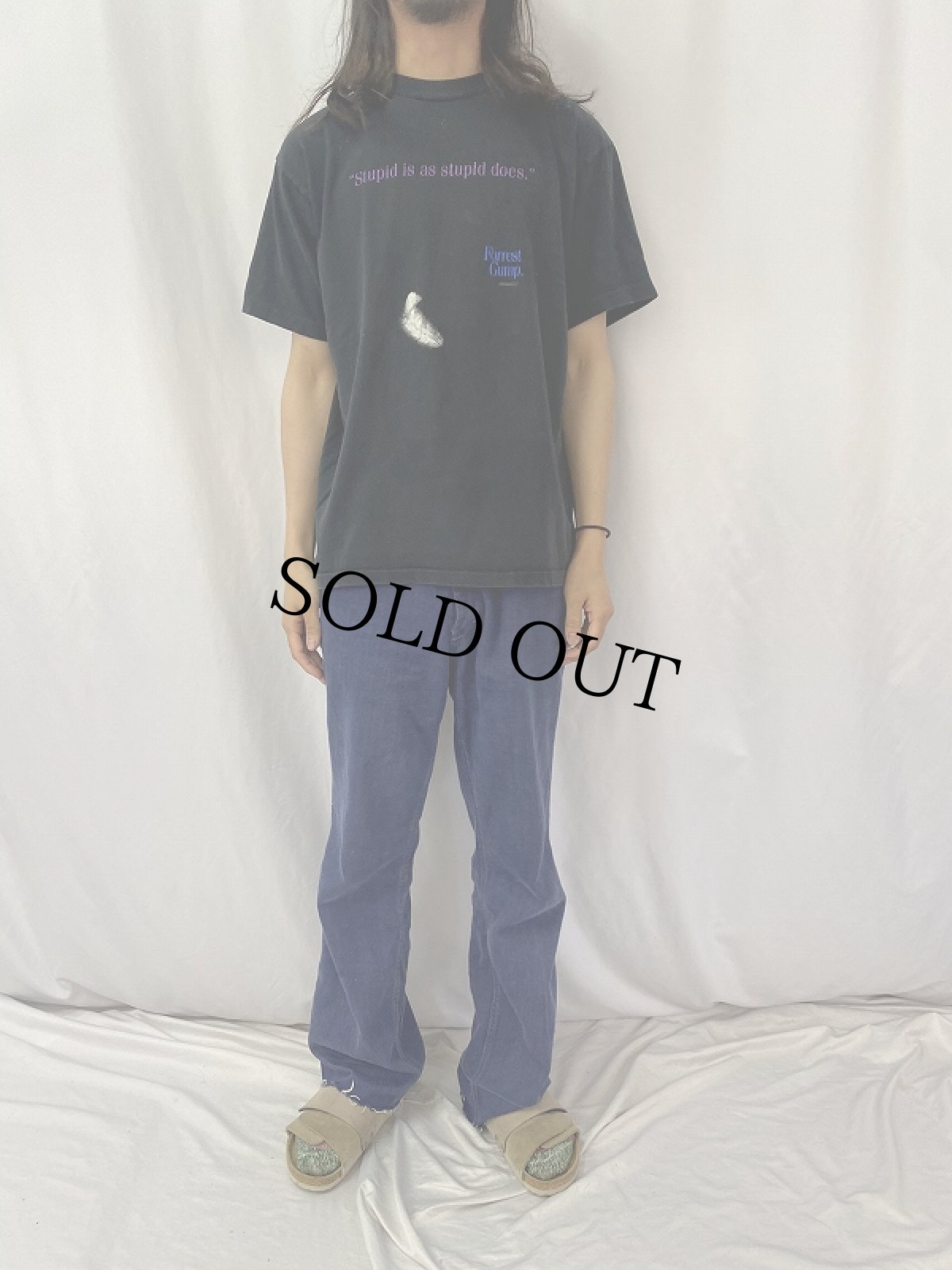 画像2: 90's Forrest Gump "Stupid is as stupid does." 映画プリントTシャツ L (2)