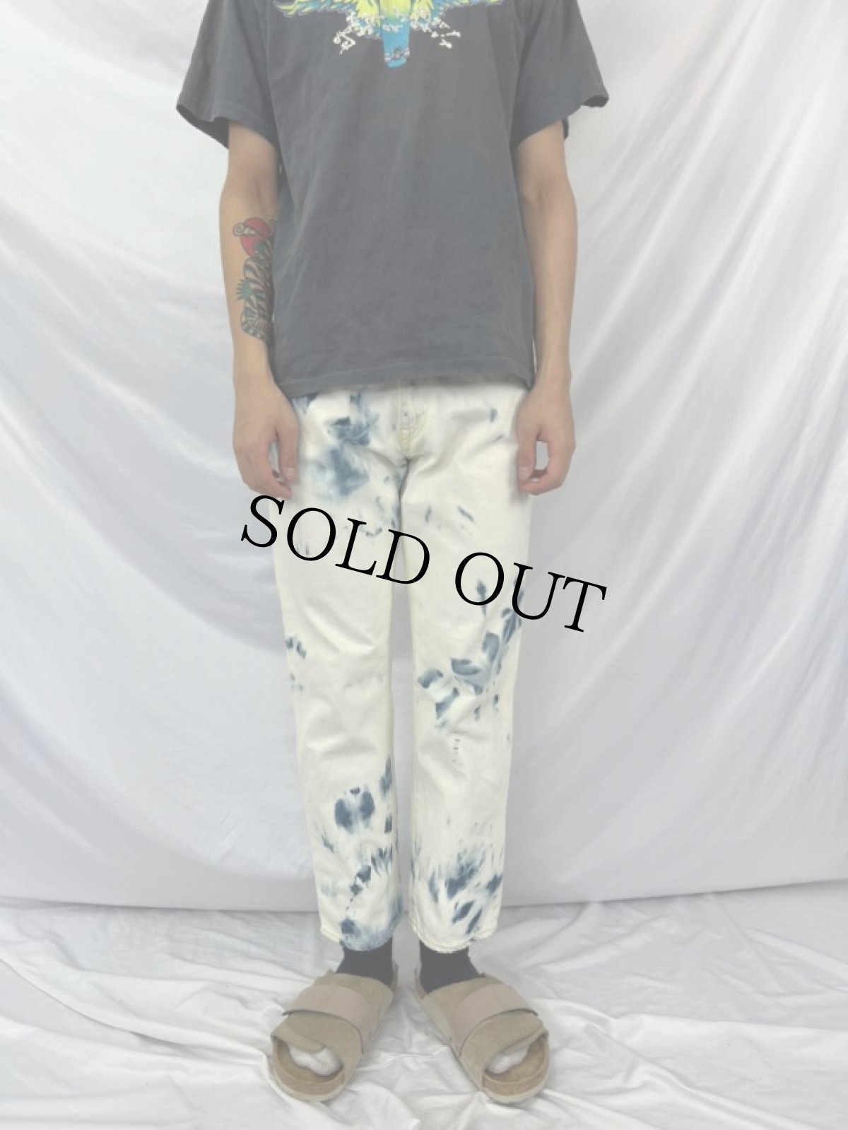 画像2: KAPITAL ブリーチ加工 デニムパンツ W31 (2)