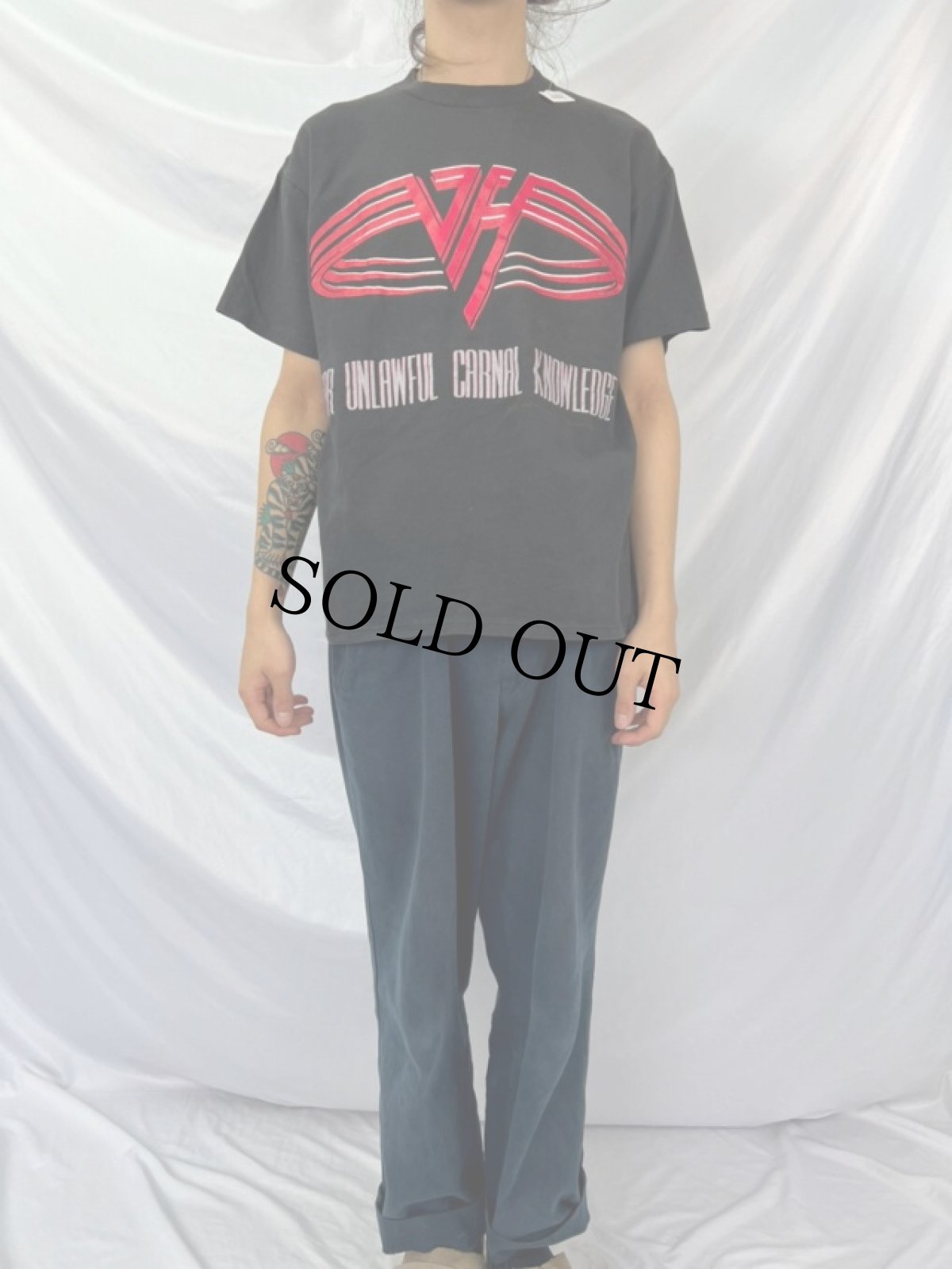 画像2: 90's VAN HALEN USA製 ハードロック・バンド プリントTシャツ L (2)