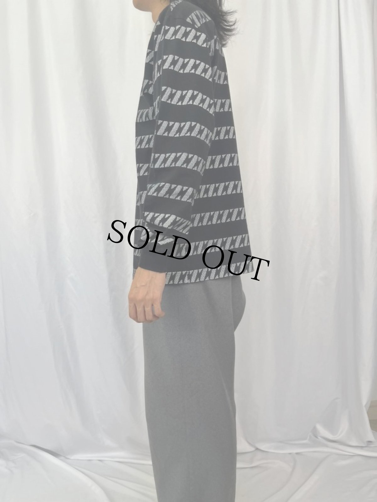 画像3: JIMMY'Z ボーダー柄 モックネックロンT (3)