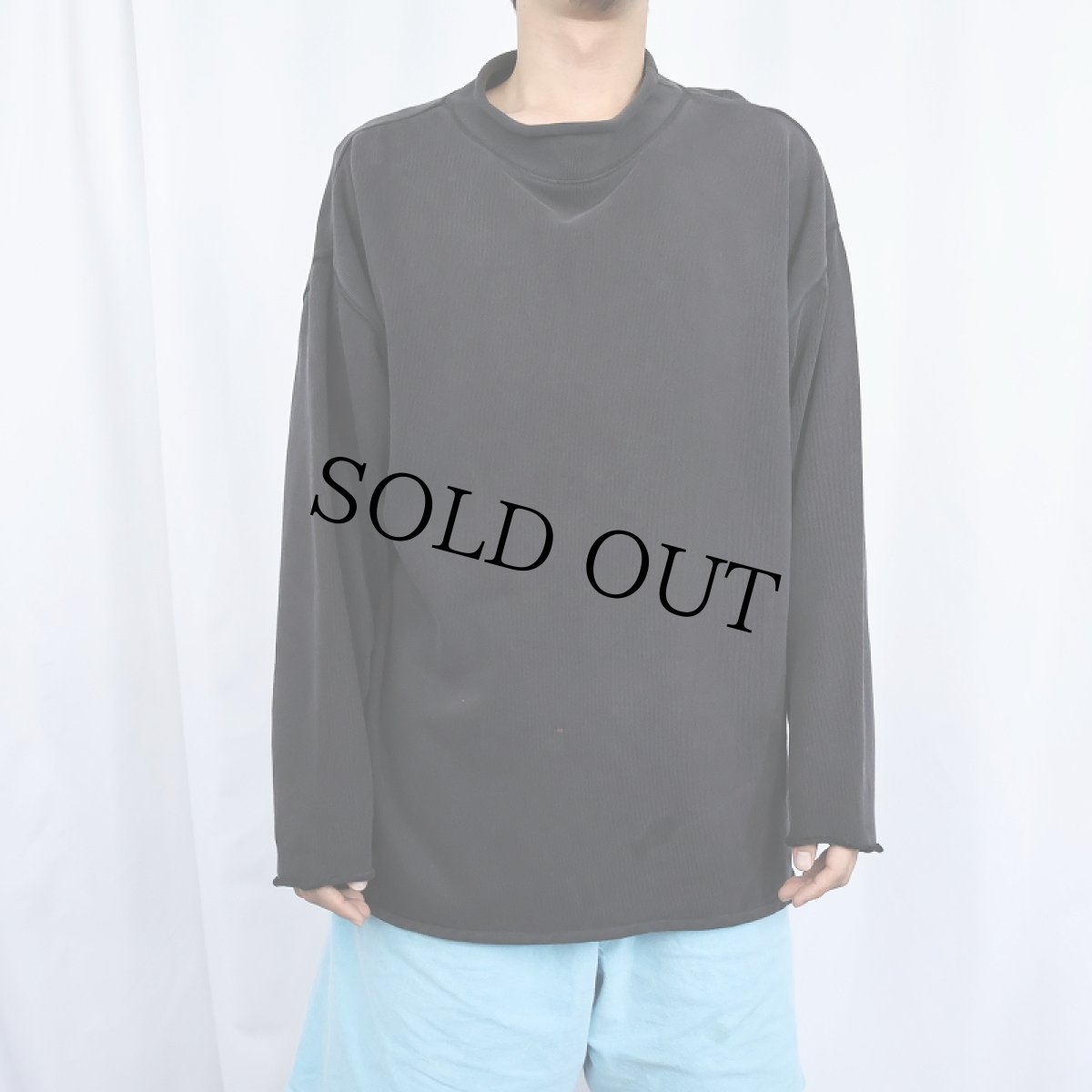 画像2: 90's GAP モックネックロンT BLACK L (2)