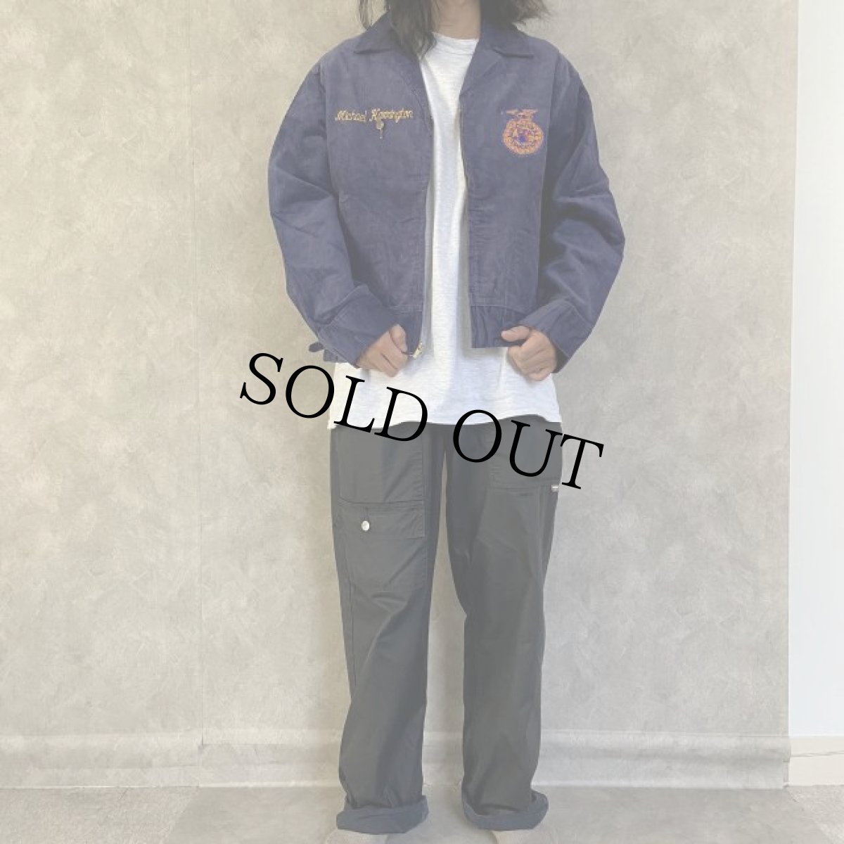 画像6: 60's〜70's FFA "IOWA MARENGO" バッチ付き ファーマーズコーデュロイジャケット 46 (6)