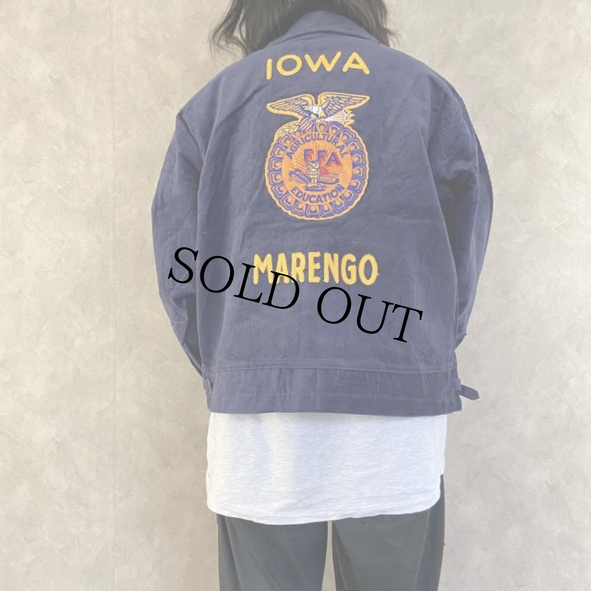 画像5: 60's〜70's FFA "IOWA MARENGO" バッチ付き ファーマーズコーデュロイジャケット 46 (5)