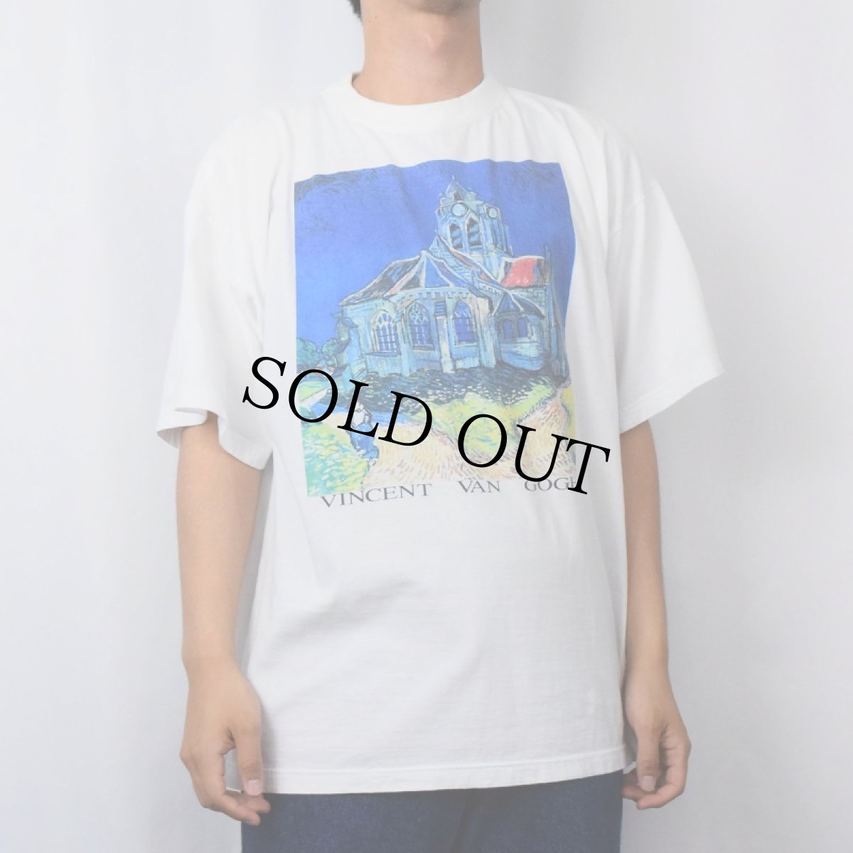 画像2: Vincent Van Gogh "オーヴェルの教会" アートプリントTシャツ (2)