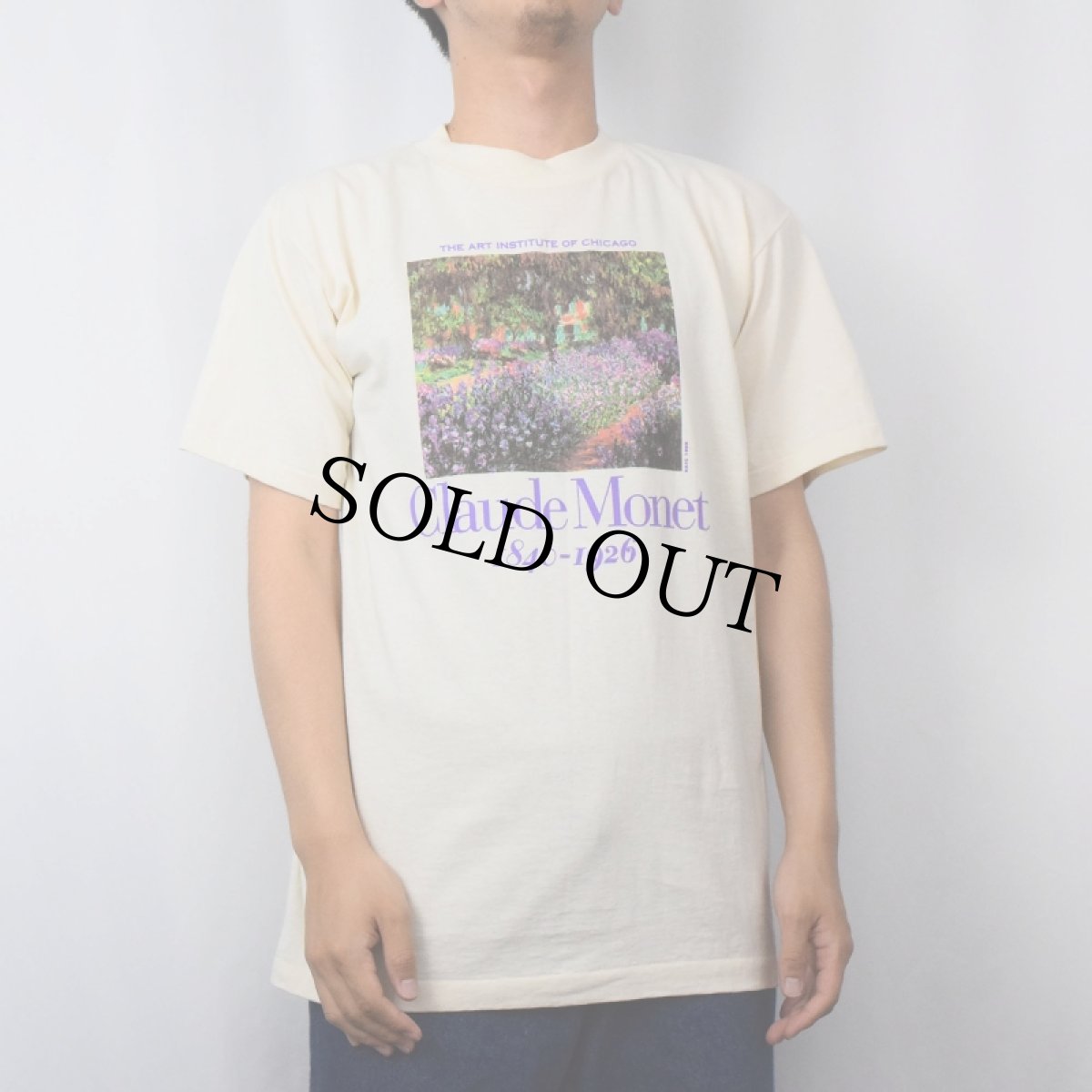 画像2: 90's Claude Monet USA製 "Irises" アートプリントTシャツ DEADSTOCK M (2)