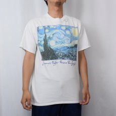 画像2: Vincent Van Gogh "The Starry Night" アートプリントTシャツ M (2)