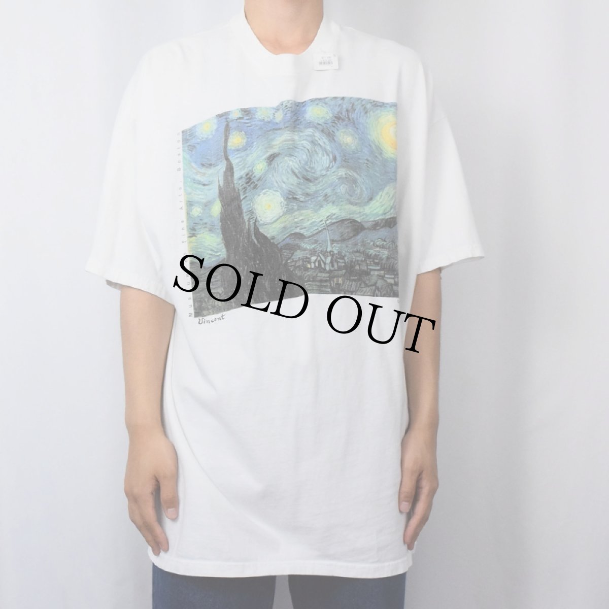 画像2: Vincent Van Gogh "The Starry Night" アートプリントTシャツ XXL (2)