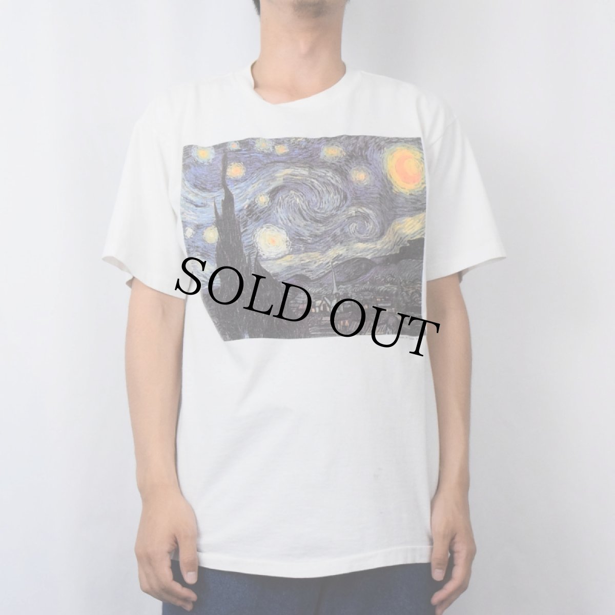 画像2: 90's RALPH MARLIN USA製 "Vincent Van Gogh / The Starry Night" アートプリントTシャツ L (2)