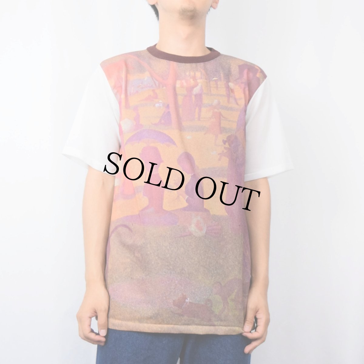 画像2: Georges Seurat "グランド・ジャット島の日曜日の午後" アートプリント ポリエステルカットソー L (2)