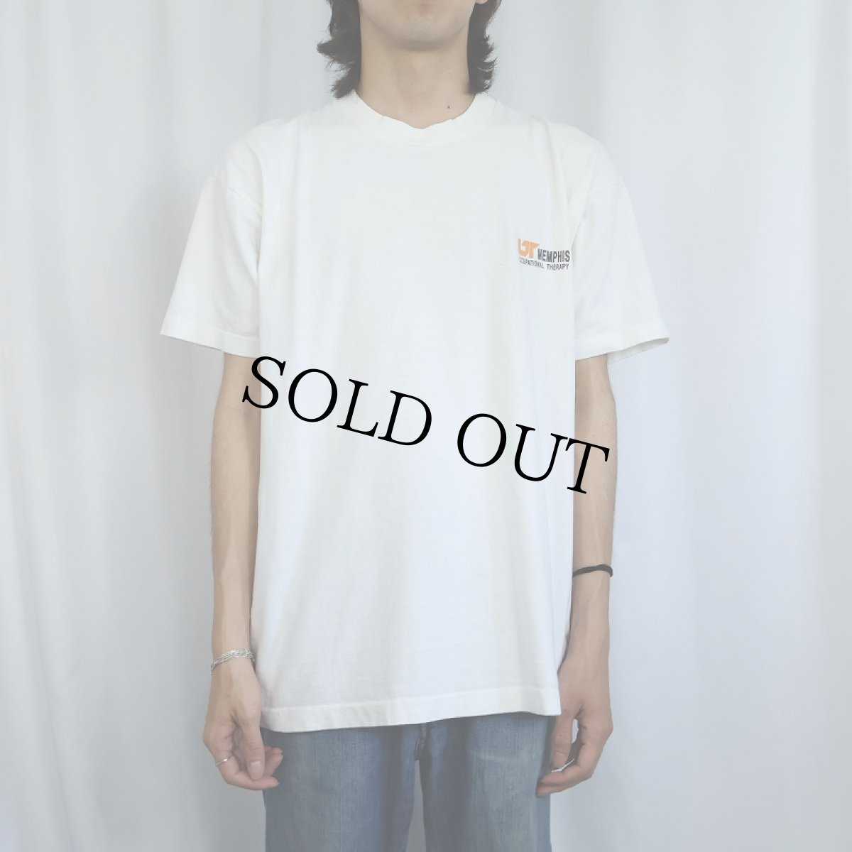 画像2: 90's USA製 アダムの創造 パロディプリントTシャツ XL (2)