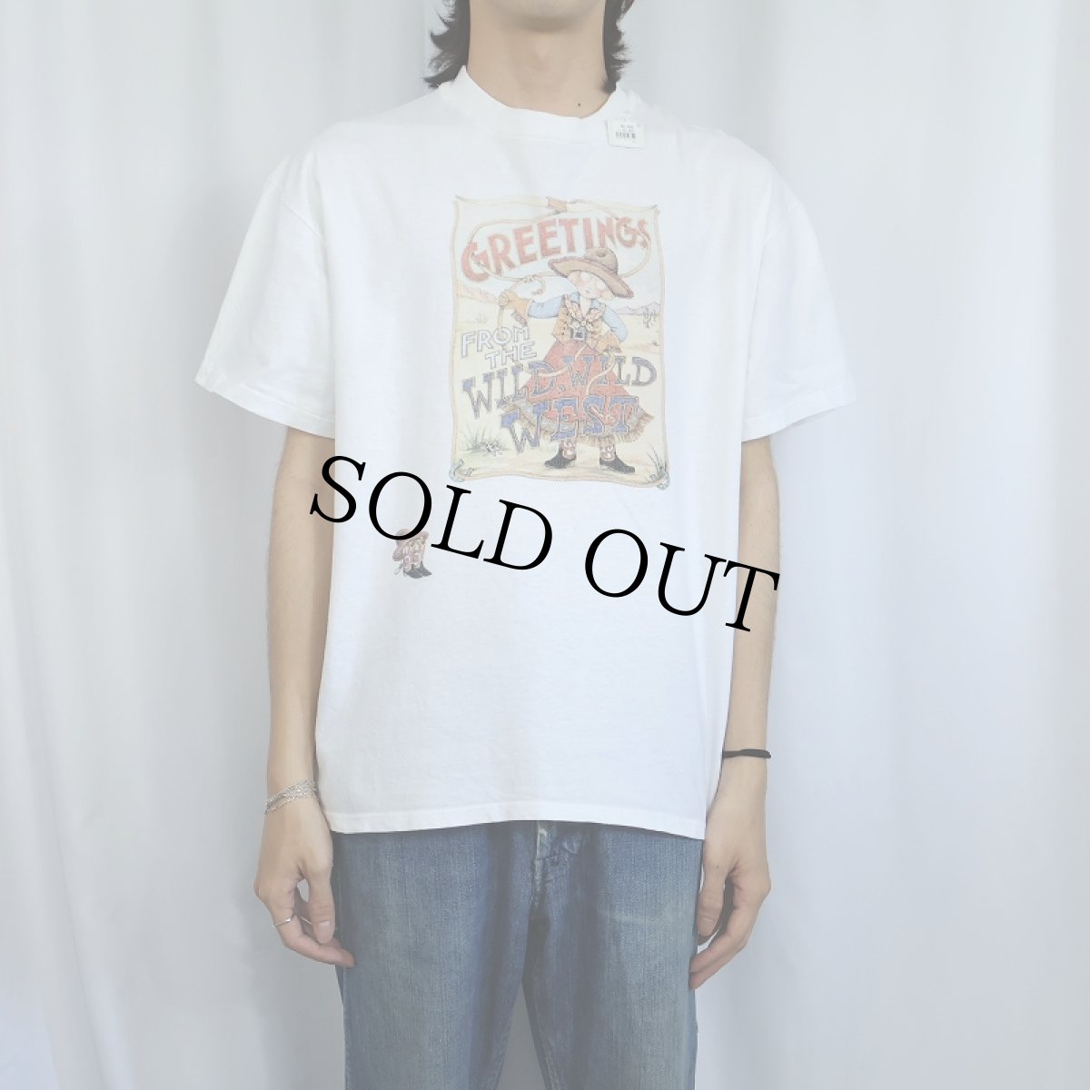 画像2: Mary Engelbreit "Greetings from the Wild Wild West" イラストプリントTシャツ L (2)