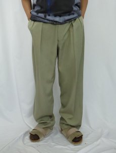 画像2: POLO Ralph Lauren 2タック レーヨン混 スラックス W35 (2)