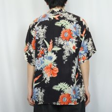 画像3: 50's Kilohana 花柄 オールオーバーパターン レーヨンハワイアンシャツ BLACK L (3)